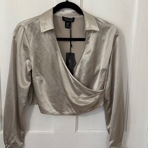 NWT Rachel Zoe Silky Champagne Coloured Blouse size XS